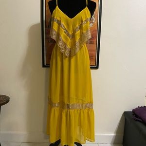 Bohemian chic yellow dress